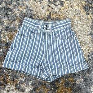 Urban Outfitters BDG white and blue denim shorts